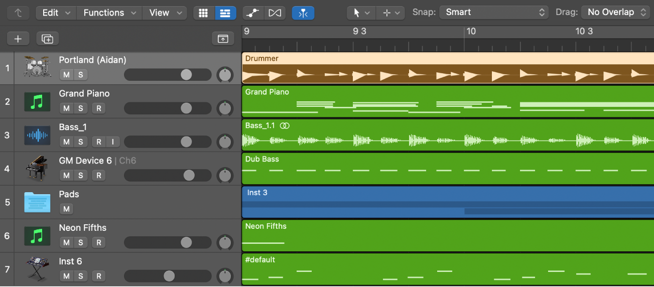 Ilustración. Área Pistas con distintos tipos de pistas.