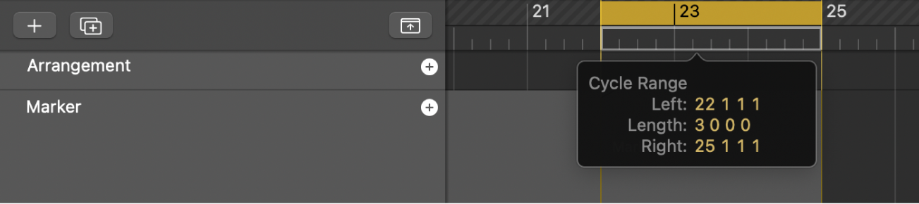 Ilustración. Se está arrastrando el área de ciclo hasta un marcador.
