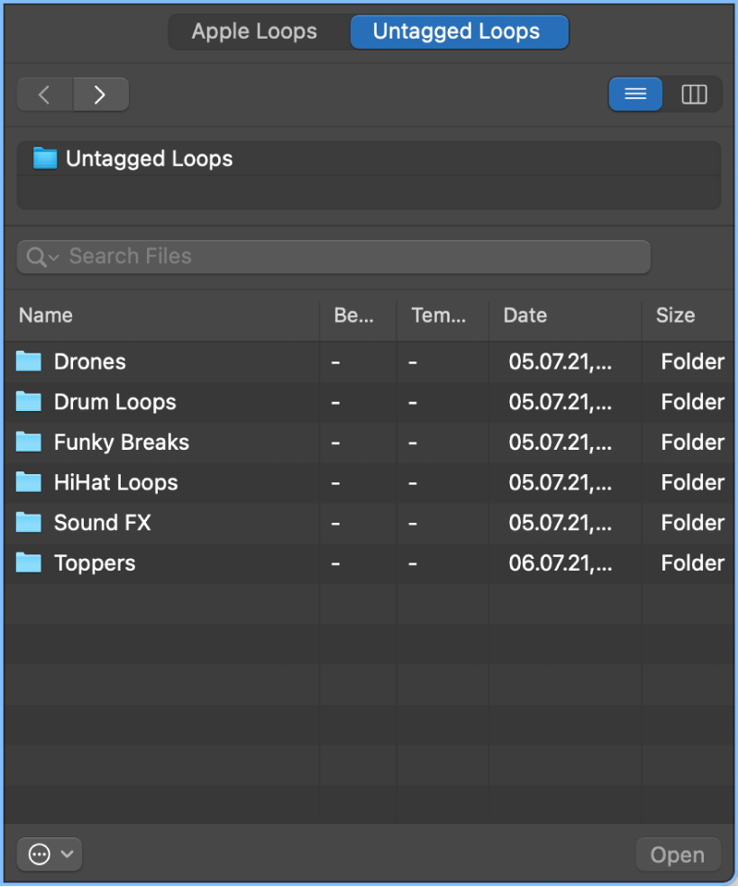 Ilustración. Pestaña “Bucles sin etiquetar” del explorador de bucles.