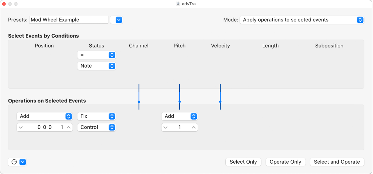 Figure. Fenêtre de transformation.