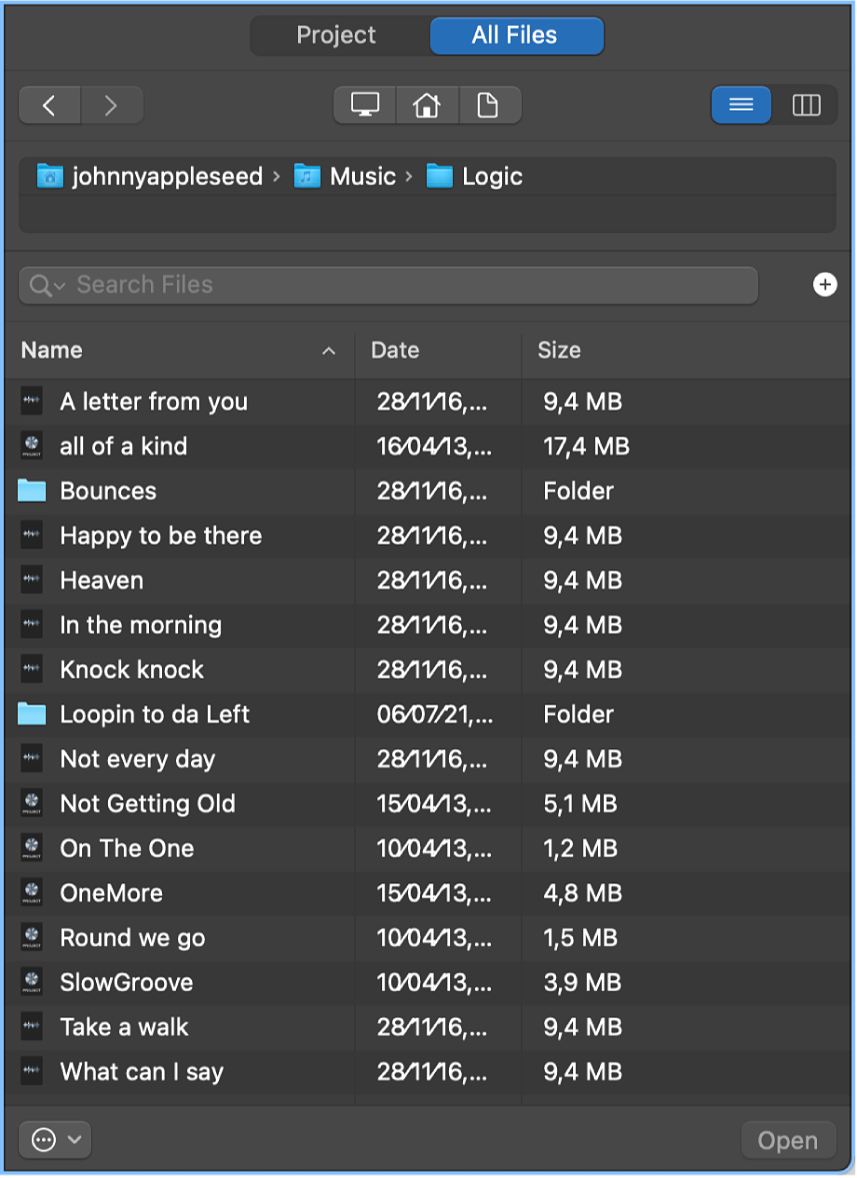 Figure. Fichiers médias dans le navigateur Tous les fichiers