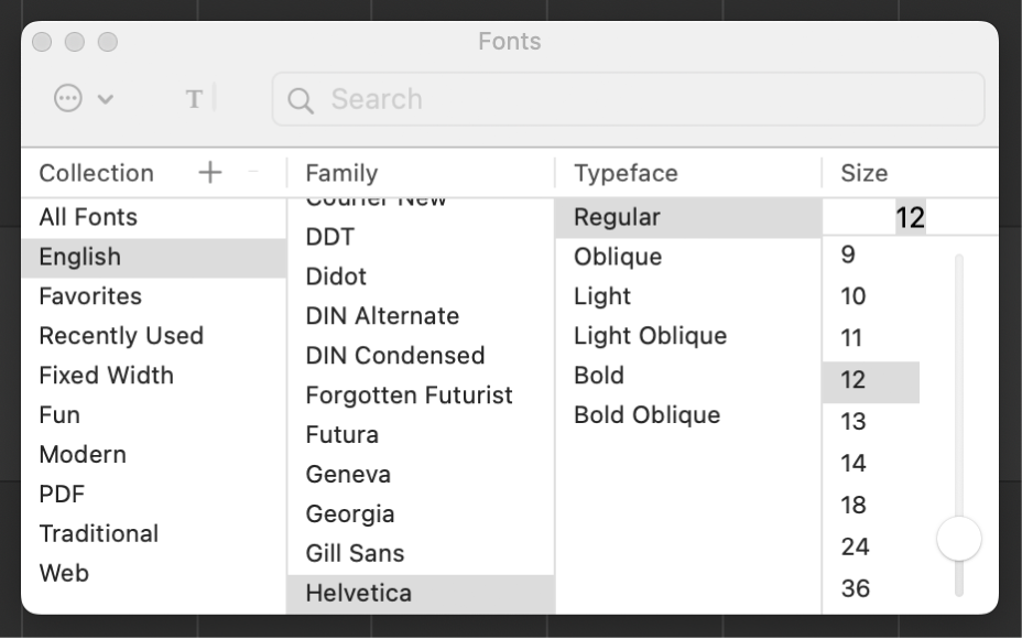 Figure. Fenêtre Police du texte de marqueur.