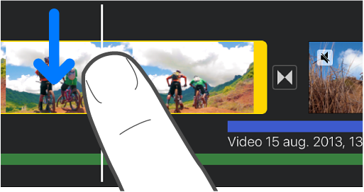 Un clip în curs de divizare în cronologia proiectului.