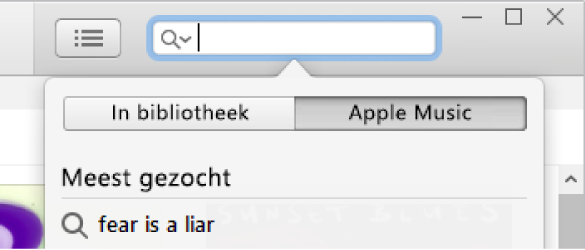 Het zoekveld voor Apple Music.