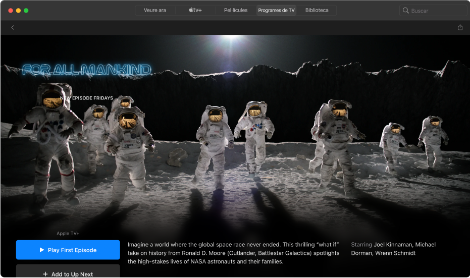 Pantalla d’informació d’un programa de TV