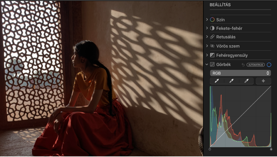 Fotó a görbék beállítása előtt.