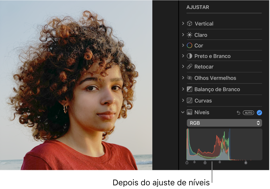 Uma foto depois dos ajustes de níveis.