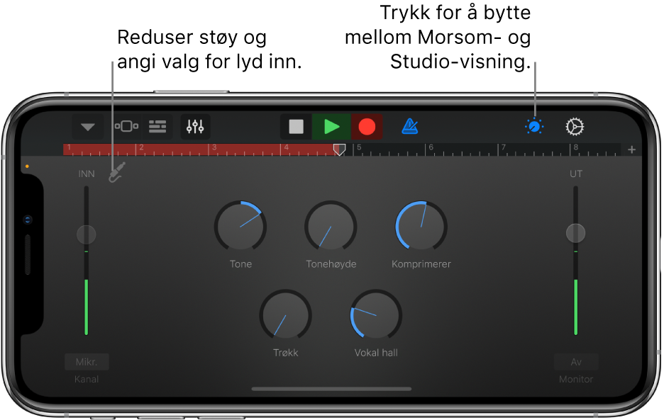 Studio-visning for Lydopptaker