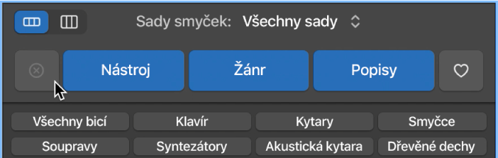 Tlačítko Resetovat v Prohlížeči smyček