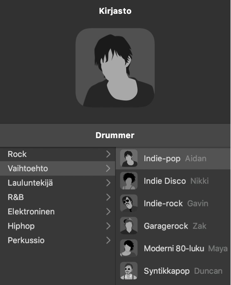 Drummer-editorin tietokortti.