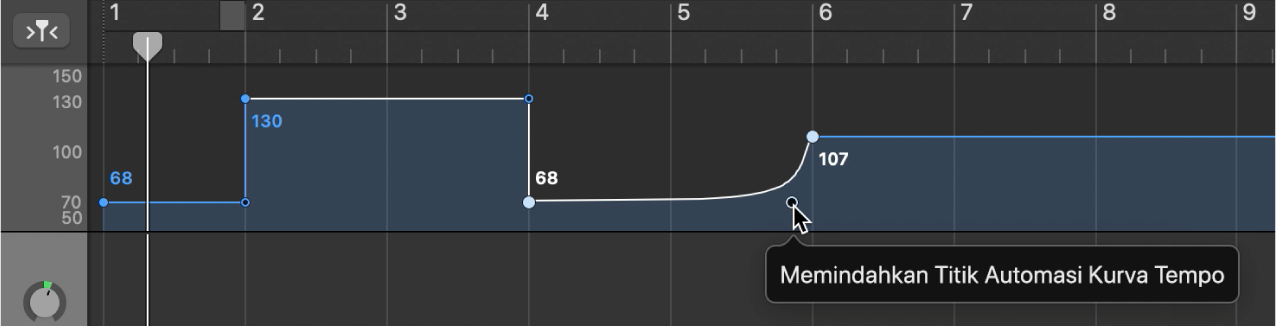 Track Tempo menampilkan pembuatan kurva tempo.