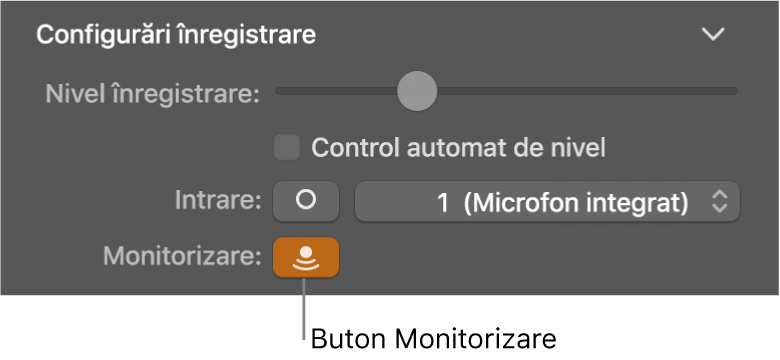 Buton Monitorizare intrare în inspectorul Smart Controls.