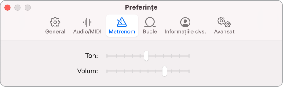 Preferințe Metronom.