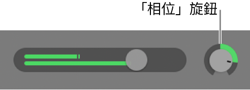 顯示「相位」旋鈕的音軌標題。