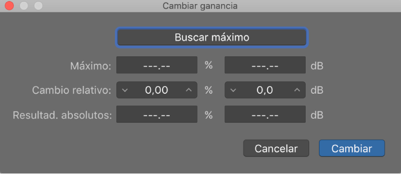 Ilustración. Cuadro de diálogo “Cambiar ganancia”.