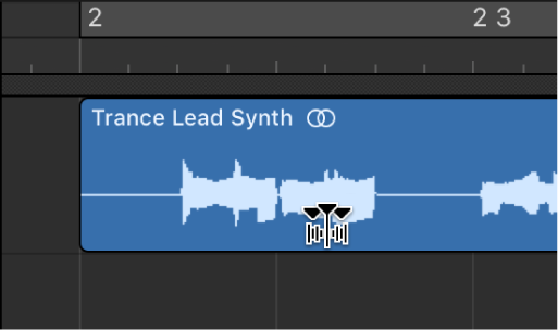Ilustración. Se muestra el aspecto de la herramienta Flex cuando se encuentra sobre un marcador de transitorios.