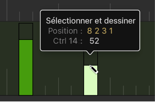 Figure. Création d’un événement sur une voie.