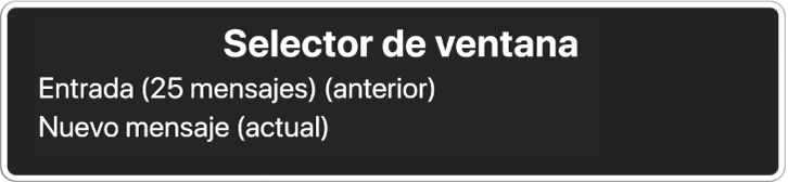 El “Selector de ventana” mostrando dos ventanas abiertas.