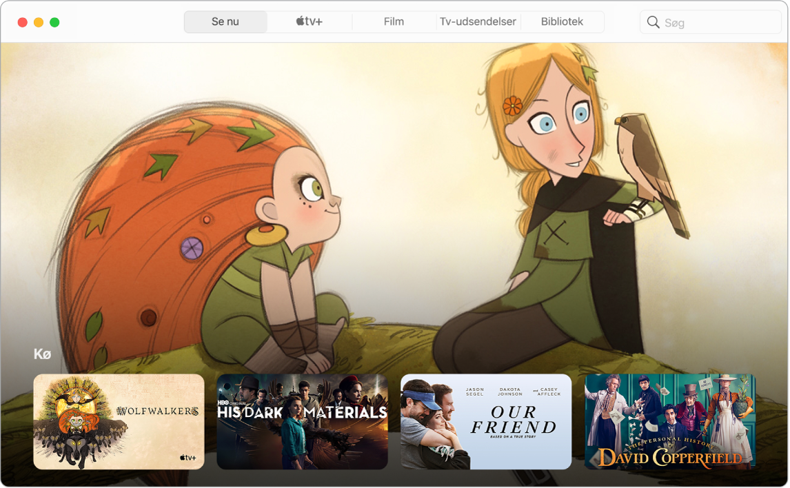 Et vindue i programmet Apple TV, der viser Se nu.