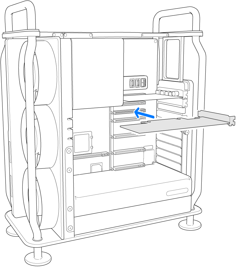 Glisarea cardului pentru fixare.