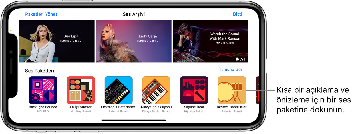 Kısa bir açıklama ve önizleme için bir içeriğe dokunun.