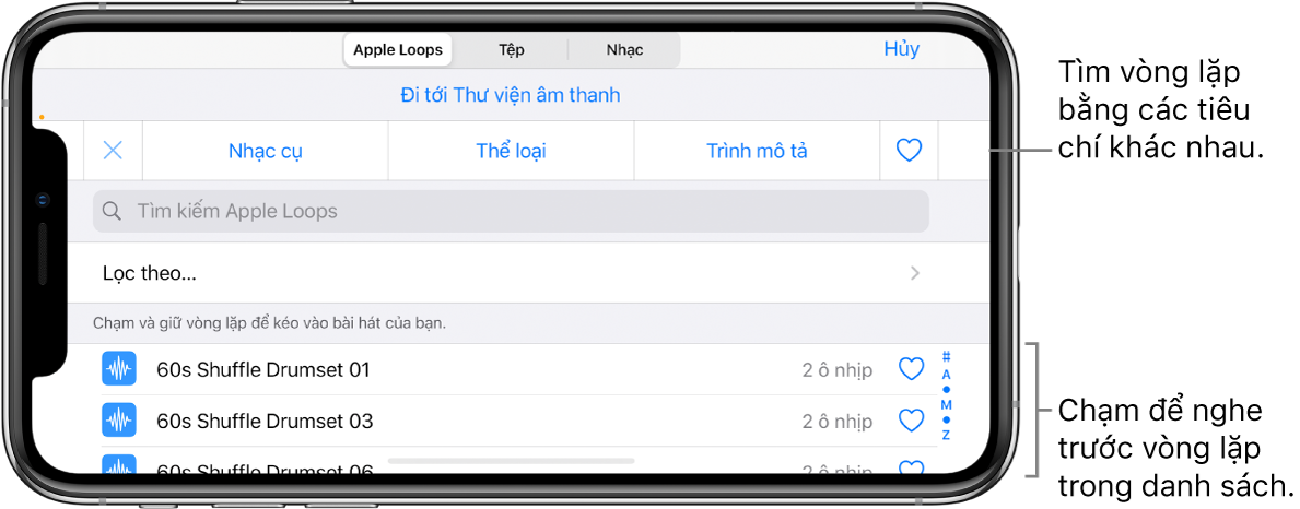 Danh sách kết quả trong Trình duyệt vòng lặp
