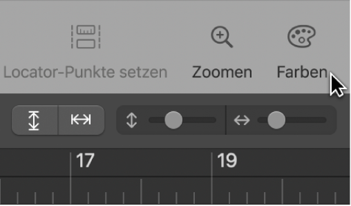 Abbildung. Anzeige der Taste „Farben“ in der Symbolleiste