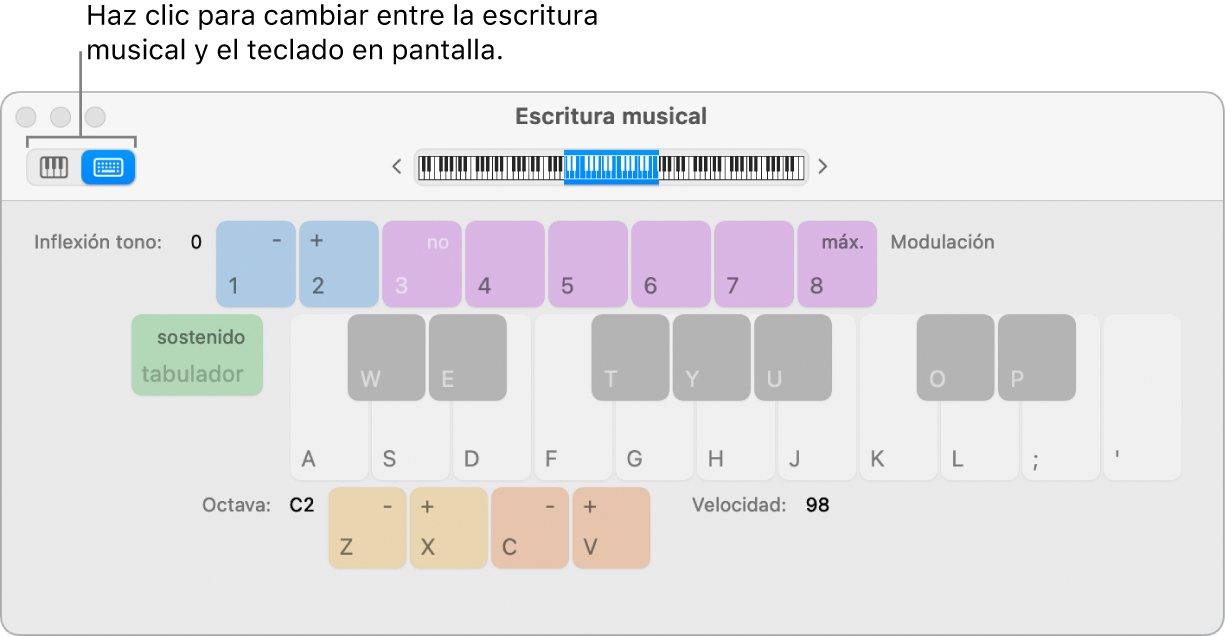 Ilustración. Ventana “Escritura musical”.