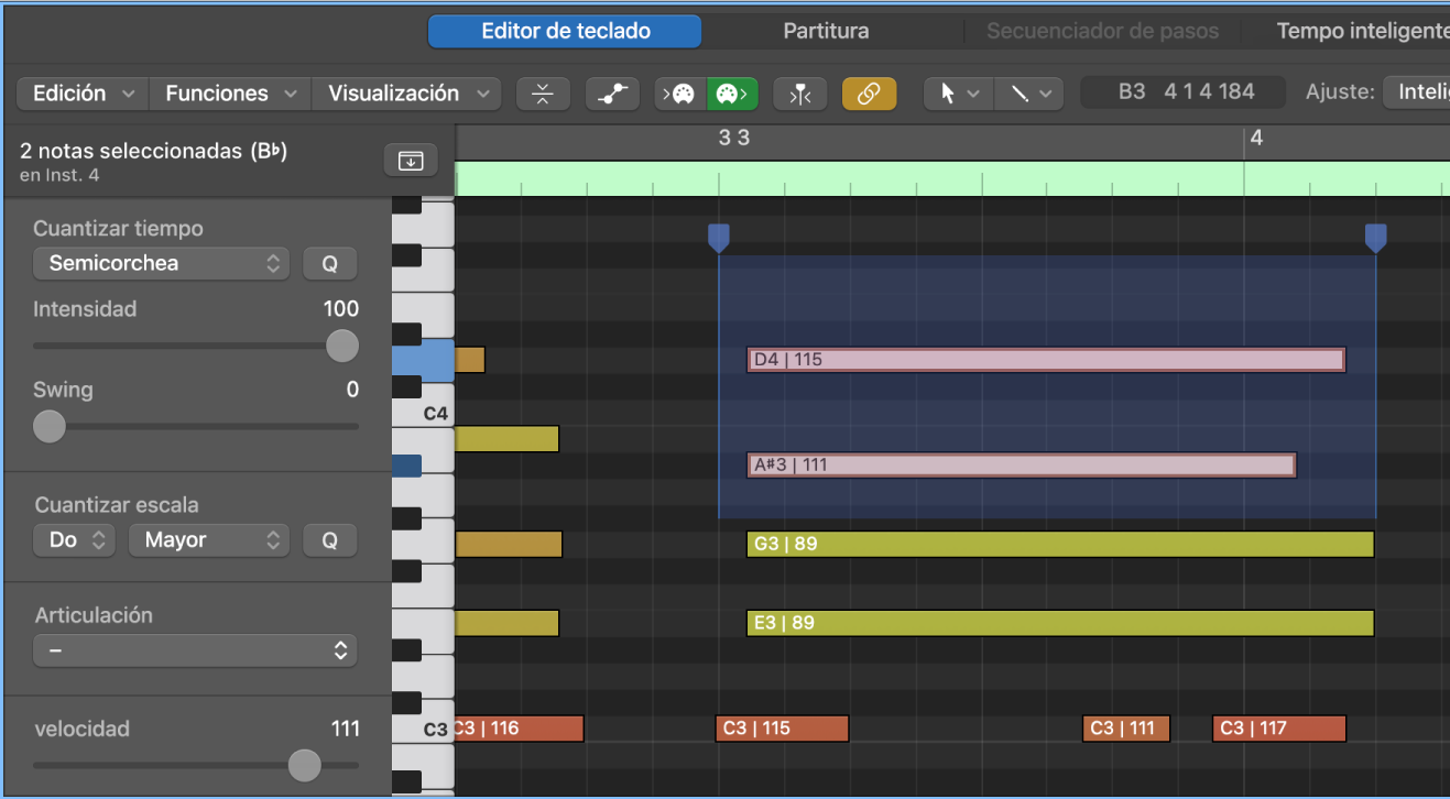 Ilustración. Editor de teclado con marcadores Flex.