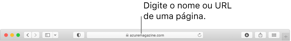 O campo de Busca Inteligente, localizado no meio da barra de ferramentas do Safari.