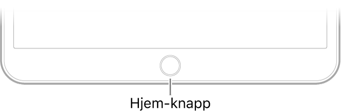 Hjem-knappen nederst på iPad.