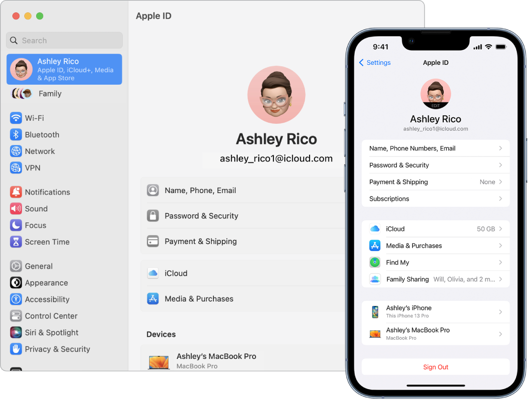Postavke iClouda na iPhoneu i Macu.
