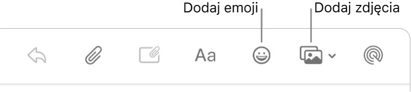 Okno redagowania wiadomości z przyciskami dodawania emoji oraz zdjęć.
