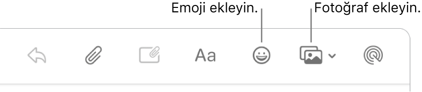 Emoji ve fotoğraf düğmelerini gösteren bir Oluştur penceresi.