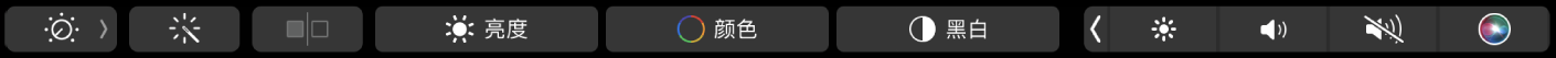 显示编辑照片的按钮(如裁剪、滤镜、调整和润饰)以及用于导航至更多选项的按钮的触控栏。
