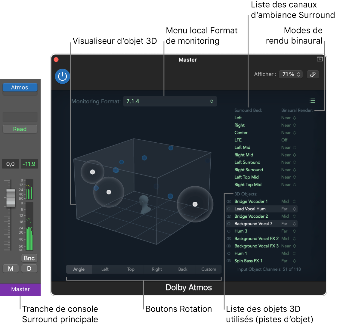 Figure. Fenêtre du module Dolby Atmos.