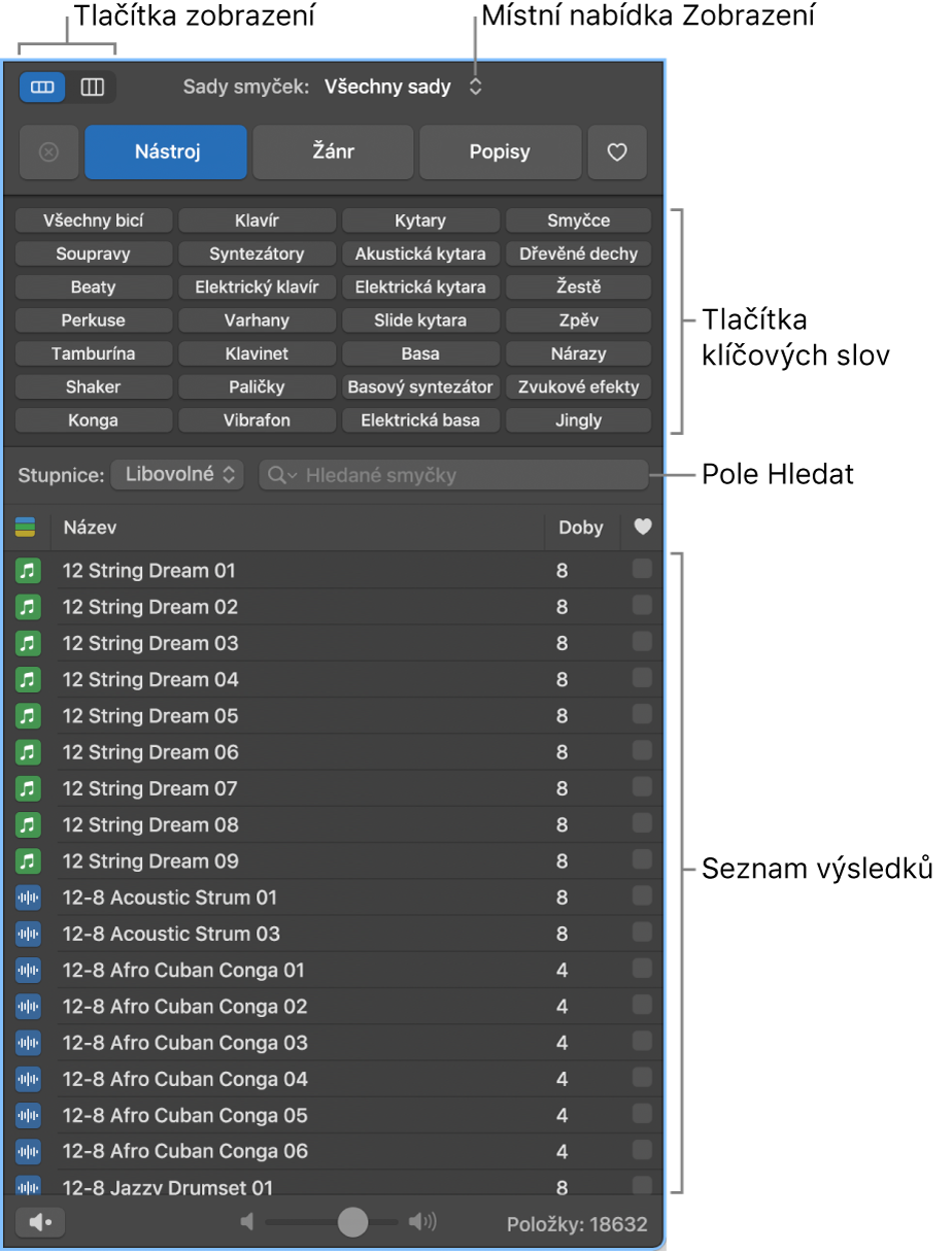 Prohlížeč smyček.