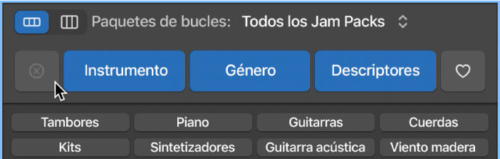 Botón Restaurar en el explorador de loops.
