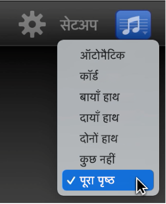 स्वरलहरी पॉप-अप मेनू से पूर्ण पृष्ठ दृश्य चुनें।