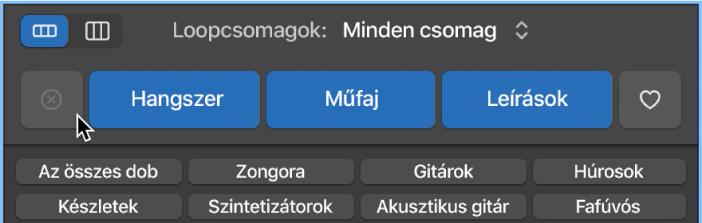 A Visszaállítás gomb a Loopböngészőben