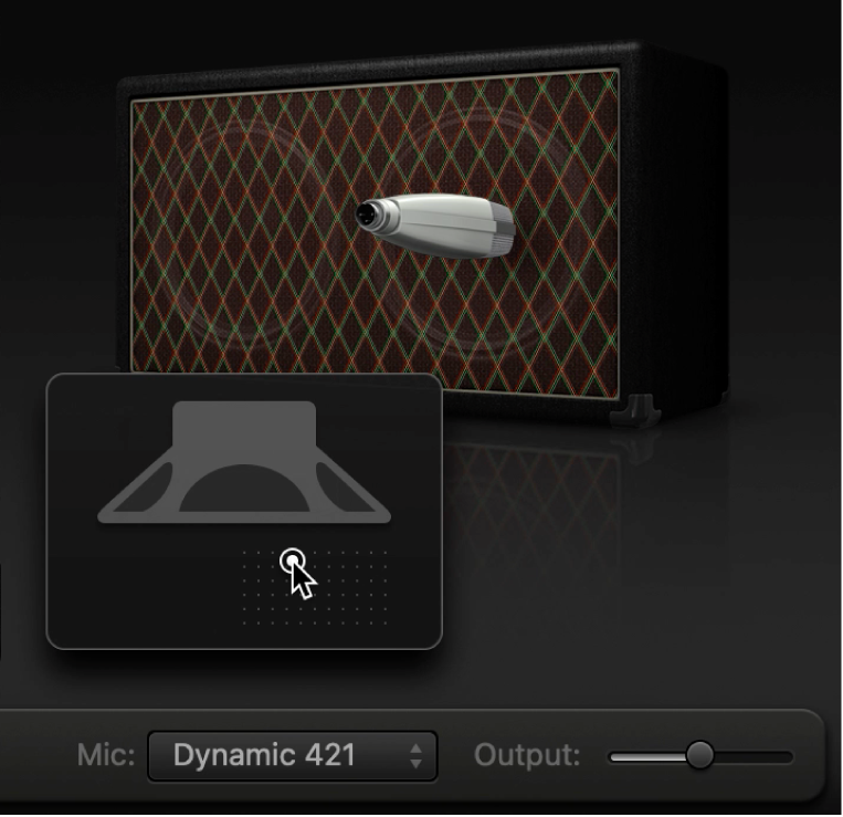 마이크 제어기를 표시하는 Amp Designer.
