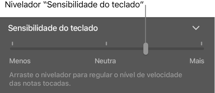 Nivelador “Sensibilidade do teclado” no inspetor de Smart Controls.