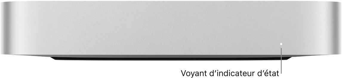 La face avant du Mac mini présentant le voyant d’état.