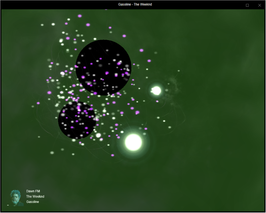 Fereastra Efecte vizuale iTunes.