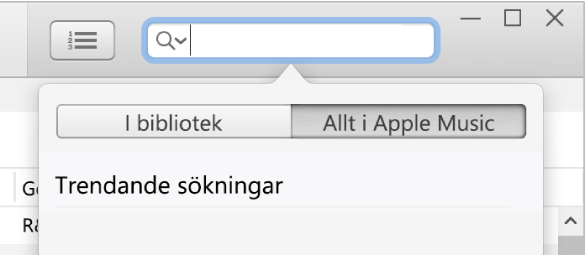 Sökfältet för Apple Music.
