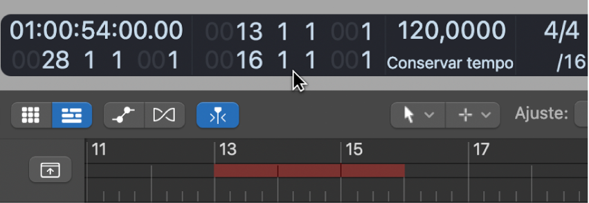 Ilustración. Se muestran los campos de localizador de pinchazo preprogramado en la pantalla LCD.