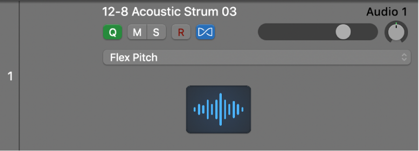 Figure. En-têtes de piste avec boutons Référence Q.