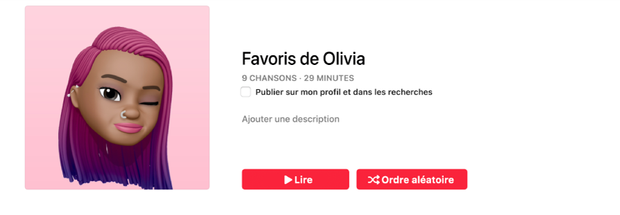 Une liste de lecture avec une illustration personnalisée.