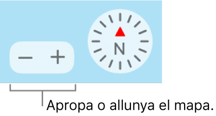 Botons de zoom al mapa.
