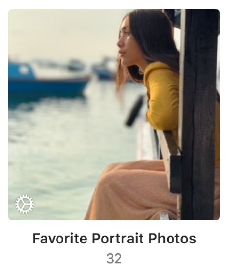Une vignette d’un album intelligent intitulé « Photos en mode portrait favorites ».